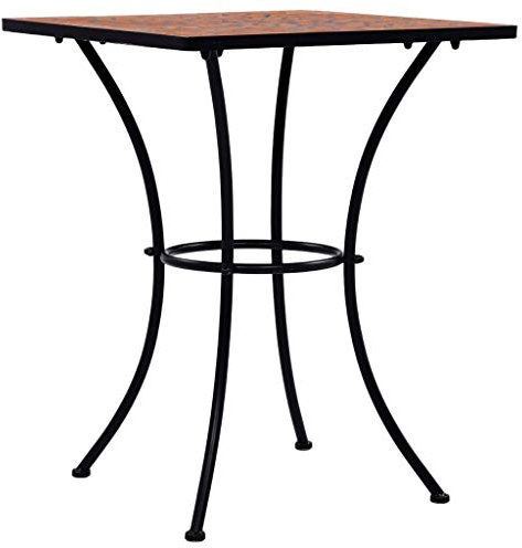 Festnight Mosaik-Bistrotisch Beistelltisch Mosaiktisch Gartentisch Gartenmöbel für Balkon Garten Terrakotta Keramik 60 x 60 x 76 cm