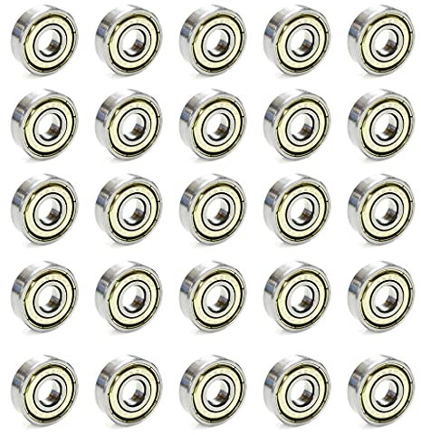 GOIYZTTR Moapei 30 Stück 608 ZZ Kugellager Double Shielded Miniatur Rillenkugellager Kohlenstoffstahl Miniatur Rollenlager mit Double Shielded für Skateboard, Roller, Inline Skates