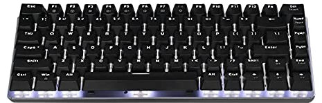 Teclado Mecánico Duradero De 82 Teclas para Oficina De Juegos, Teclado Mecánico De Computadora Portátil De Escritorio con Luces De Fondo para AK33(Versión de luz Blanca Plateada Negra)