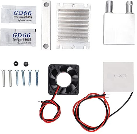 Fdit 12V Peltier Cooler Kit, Thermoelectric Peltier Cooler Refrigeration Cooling Fan System Heatsink DIY Kit for pet bed cooling, flat cooling, test bench, carton, pantry, wine cellar