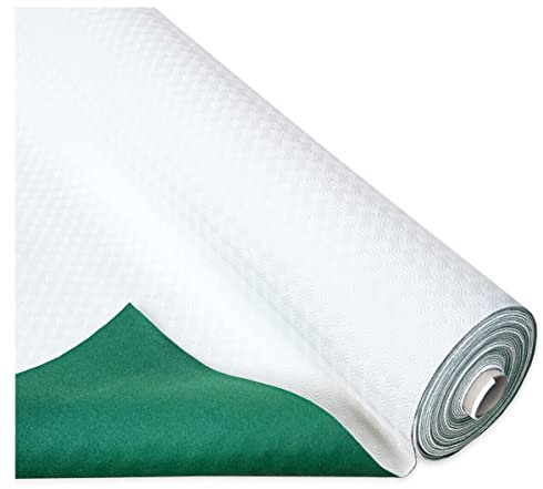emmevi Tischdecke, Meterware, 140 cm, stoßfest, rutschfest, White, PVC mit Vlies-Rückseite, Einfarbig, Rechteckig, Esstisch