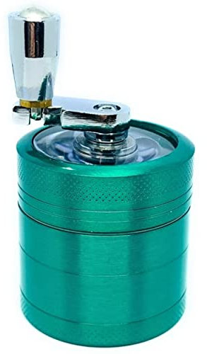 GRINDER manivelle 4 PARTIES 40 mm de diamètre original en métal zinc robuste très original moulinette moulin à épices avec sa spatule couvercle aimanté