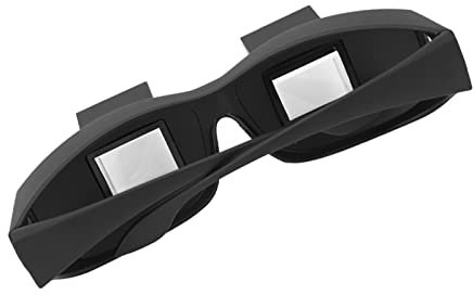 Faule Brille, Lazy Glasses, Brille Winkelbrille Lazy Readers 90 Grad HD Horizontale Brille, Prismenbrille 16 Cm Rahmenbreite, Stilvolles Kompaktes Schwarzes Superleichte Brille Zum Liegen Im Bett