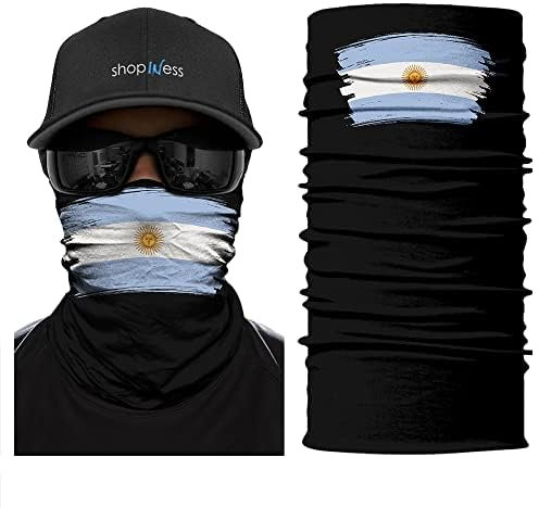 ShopINess Pañuelo bandana Braga Cuello Multifunción Unisex Adulto para Moto Deporte Fiestas Carnaval Mundial de Fútbol Eventos Países (Argentina)