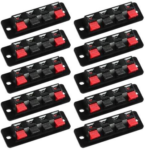 Tiardey 10 pz Alta Corrente 8A Capacità, 4 Vie Stereo Altoparlante Terminale Connettori Morsettiera Morsetto Clip a Molla Morsetto di Giunzione