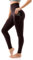 SINOPHANT Sport Leggings Damen mit Taschen, High Waist Sportleggins Lang Blickdicht Laufhose Fitnesshose Sporthose Yogahose für Yoga Sport(#1er Pack Braun Seitentasche,L-XL)
