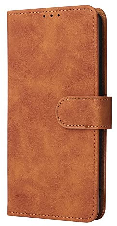 DESSEN Coque pour TCL 408/TCL 405/406, Support de Fermeture Magnétique Fente pour Carte Housse de Protection Étui, Cuir Antichoc PU de Style Portefeuille. Brown