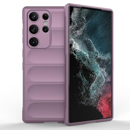 Handyhülle kompatibel mit Samsung Galaxy S23 Ultra | TPU Silikon Bumper Case | Outdoor Schutzhülle mit Stoßschutz | Lila