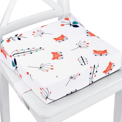 Kindersitzerhöhung Sitzerhöhung Stuhl Kind 32x32x8 cm - Sitzkissen Kinder Booster Seat Stuhlerhöhung Kissen für Kleinkind beim Esstisch Stuhlkissen und Babysitz Fuchs