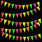 VIKY® Neon Party Deko,Schwarzlicht Party Hängedeko Papiergirlande,Neon Deko Hängende Girlande,Schwarzlicht Dekorationen Wimpelkette,Partyzubehör für Geburtstag Hochzeit Glow Partys Dekorationen