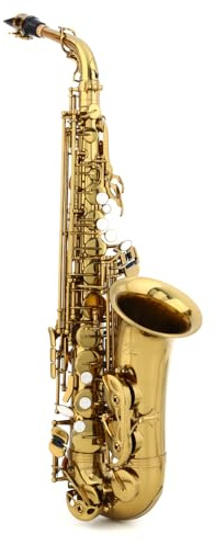 Premium Quality BetterSax Student Alto Saxophone - Dark Gold Lacquer - High F# Key - Comes with Mouthpiece, Neckstrap, and Case - Ideal for Beginners and Professionals