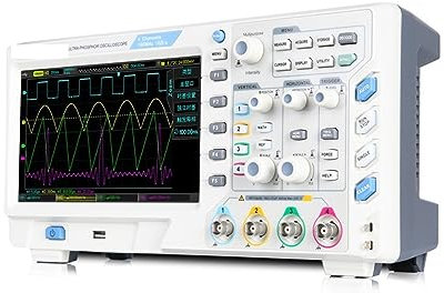 Oscilloscope numérique professionnel, Oscilloscopes Ultra Phosphore 4CH 100MHZ Portée Mètre 7 Pouces Écran Large LCD Affichages Interface USB Taux d'échantillonnage élevé pour de meilleures performanc