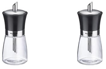 Westmark Zuckerdosierer, Fassungsvermögen: 190 ml, Glas/Rostfreier Edelstahl/Kunststoff, Blacky, Transparent/Schwarz/Silber, 63592260 (Packung mit 2)