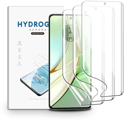 nvskvd Pellicola Protettiva Idrogel per Motorola Edge 40, 3 Pezzi Pellicola Protettiva TPU per Trasparente HD Morbida Display ID Impronte Digitali(Non Vetro Temperato)