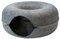Katzentunnel Katzen Donut Katzenhöhle Katzenbett Spielhöhle für Ihr Liebling, rund, Maße 60x60x28 cm, aus robustem Filz gefertigt, Grau. Multifunktionales Design: zum Spielen,Schlafen oder Kratzen