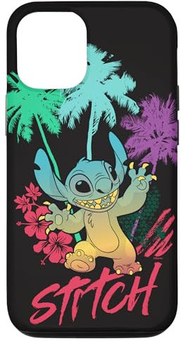 Disney Stitch Beach Vibes Hawai'i Hibiskus Blumen und Palmen Hülle für iPhone 15