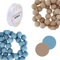 Sadingo Acrylperlen Matt | 6 mm - 1200 Perlen + Band, 600 je Farbe (Gletscher-Blau, Hellbraun) Matte Kunststoffperlen mit Loch, für DIY-Schmuck, Bastelperlen-Set, Armbänder selber Machen