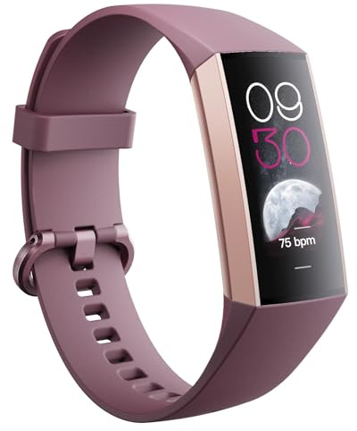 findtime Fitnessuhr Damen Herren AMOLED-Display Fitness Tracker mit Benachrichtigung Schrittzähler Uhr Smartwatch Damen mit Herzfrequenz-/Blutdruckmessung Schlafmonitor Sportmonitor für Android iOS