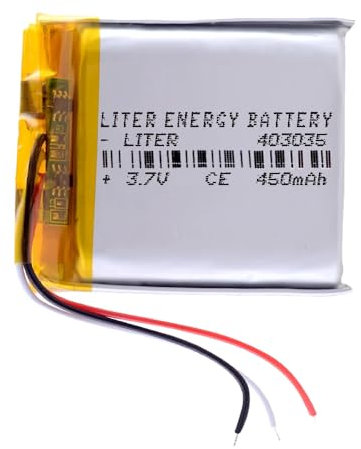 Batterie à 3 Fils 403035 LiPo 3.7V 450mAh 1.665Wh 1S 5C Liter Energy Battery Rechargeable avec PCM thermistance NTC Montre électronique Ne Convient Pas à la Radiocommande 37x30x4mm (3P|450mAh|403035)