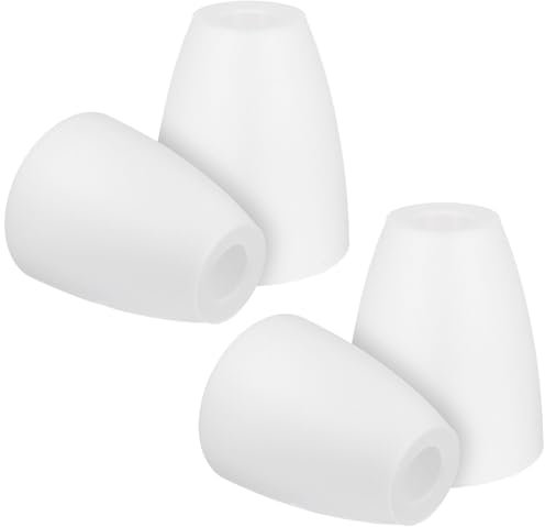 4 Stück Wandlampe Tischlampe: PRITOK Lampenschirm Flaches Mundloch, Weißes Mittelloch 30 mm, Wandlampe Licht Schatten, Lampenschirm Ersatz für Kronleuchter, Geeignet für E14