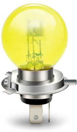 SOFOC H4 P43T Lampe à halogène pour véhicules, remplacement pour les phares de motos, scooters, mopeds, ATV et SUV 6V 45/40W jaune 3000K sans polarité 1 pièce