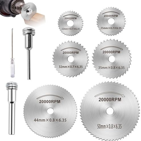 Okaywork Disques de Coupe pour Outil Rotatif, pour Dremel, HSS, Lames de Perceuse à Disque, Lame Mini Scie Circulaire pour Couper Bois, Plastique et Métal