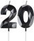 Schwarz Kerzen zum 20. Geburtstag - 3D Zahl 20 Kerze für Kuchen, Junge Mädchen Geburtstag Dekorationen, Kuchendekorationen für Geburtstagsfeier Hochzeitstag