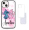 Pink Watercolour Splash Stitch Initial print name harajuku y2k aesthetic Personalised name custom iPhone 14 15 pro max mini plus Black Clear White Compatible Bumper Case Casing Hard Photo Image