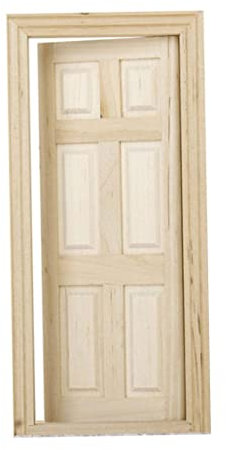 Dollhouse Door Wooden Miniature Wooden Door 1/12 Scale Mini Door Fairy Dollhouse Accessories