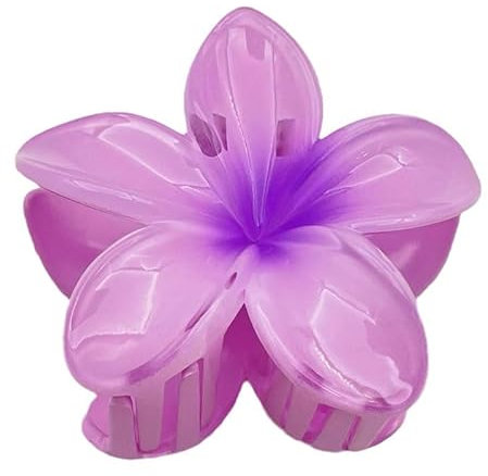 Haarklammer Blume, Niedliche Haarspange Blume für Damen, Flower Hair Clip für Dickes Haar, Bunt Blumen Hibiskus Haarschmuck für Damen, Rutschfest Haarstyling für Dickes Dünnes Haar (1 Stück Lila)