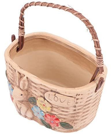 CAXUSD Pots à Céramique Décoratifs avec Design De Lapin Mignon pour Plantes d Intérieur Jardin pour Bureau Et Maison