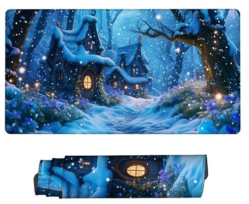 Tapis de Souris Cabine,Tapis de Souris XXL 900x500x3mm Tapis Souris Hiver,Grand Tapis de Bureau,AntidéRapant éTanche,Tapis de Souris à Bords Cousus,pour La Maison,Le Bureau,Cadeaux pour Hommes XJ-247