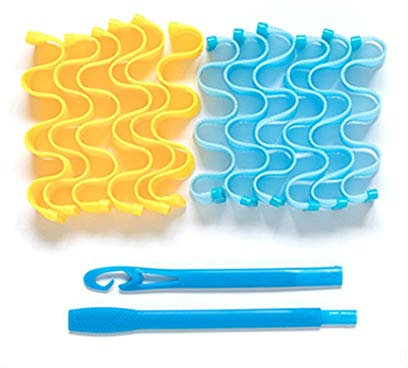 AYXAMO Lockenwickler,Hair Rollers 12st 18pcs 30cm 45cm Lange Magic Hair Roller Lockenwickler Spiral Curls weiche magische Curle Lockenwickler DIY Haar-Styling Locken-Werkzeuge(Egg roll 65cm)