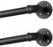 Qlfyuu Curtain Poles Industrial Curtain Rail, Curtain rod for Windows Black Rust-Resistant, Extendable Shower Curtain Poles Metal for Indoor and Outdoor (Black, 76-310cm (2pcs))