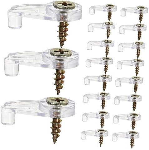 OSALADI Lot De 50 Clips De Fixation Pour Vitres Pour Portes Darmoires À Miroir Avec Vis Installation Facile Pour Salle De Bain Et Salon