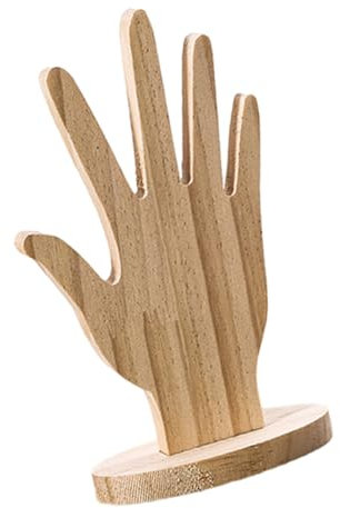 Tragbarer Schmuckhalter aus Holz in Hand-Design, Zubehör für Heimdekoration und Schaufenster mit robusten Materialien beschichtet
