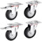 4er SET SOTECH Transportrollen Ø 200 mm (2x Lenkrollen, 2x Lenkrollen mit Bremse) Höhe 232 mm, Anschraubplatte 130 x 102 mm Traglast bis 440 Kg Möbelrolle