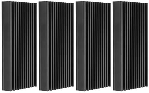 Fafeicy 4pcs Schwarzes Aluminium Kühlkörper Kühler 50x12.7x100 Mm für Chip -Leiterplatten -CPU -Router -Verstärker -Stromversorgungsmodul Motherboard -Kühlung