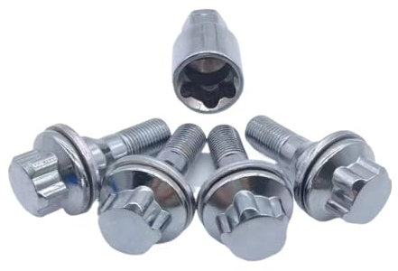 BASPHHH écrou Jante Compatible avec Peugeot M12x1,25 4+1 Les boulons Anti-démontage de Roue