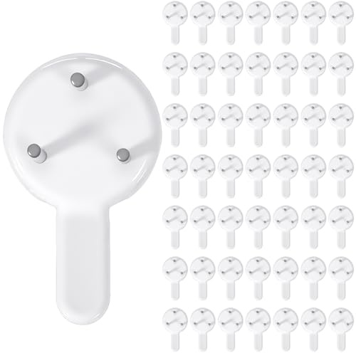 50Pcs Non-Mark Hook Plastic, Plastic Hardwall Hanger Hooks, Concrete Non-Trace Hanging Kit for Hardware Concrete Walls Picture Frame