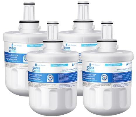 GOLDEN ICEPURE Fridge Water Filter, Compatible with Samsung Fridge & Aqua Pure Plus, Replacement Cartridges for Samsung DA29-00003F DA29-00003G DA29-00003A DA29-00003B DA97-06317A HAFIN1,4Pack