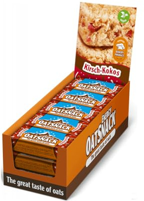 EnergyOatSnack Kirsch-Kokos (15x65g) | Kohlenhydrat Energieriegel mit Haferflocken für Sport & Freizeit | Langanhaltende Energie & leckerer Geschmack | Handgemacht & Vegan | Das Original