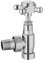 Milano Traditional Chrome Angled Heated Towel Rail Radiator Valves Crosshead Handles