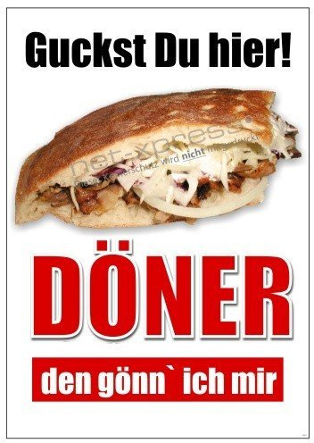 net-xpress Döner-Poster für türkischen Imbiss DIN A1, Werbeplakat Plakat Döner Imbiss