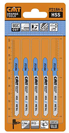 CMT JT218A-5 Set di 5Lame per Seghetti Alternativi per Metallo, Blu/Grigio