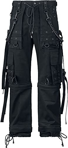 Gothicana by EMP Herren Schwarze Cargohose mit Nieten und Ketten