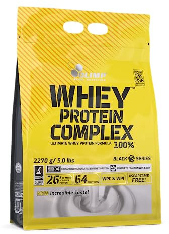 OLIMP SPORT NUTRITION- Whey Protein Complex 100%. Hochwertiges Protein Pulver aus einer Eiweißkombination von Molkeneiweißkonzentrat und Molkeneiweißisolat für den Muskelaufbau. Geschmack: Chocolate (2270 g)