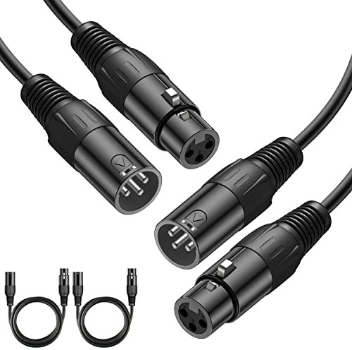 J&D [2er Pack] XLR Kabel, XLR Stecker auf Buchse Mikrophonkabel - 25 Feet / 7.6 Meter