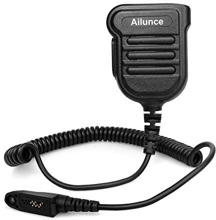 Ailunce H103ML Talkie Walkie Haut-Parleur Microphone Étanche IP55 Compatible avec Ailunce HD1 DMR Radio Compatible avec Retevis RT82 RT29 RT87 RT648 RT647 RT83 Talkie Walkies (1 pcs)