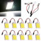 Qasim 10x Ampoules LED COB Blanc avec BA9S T10 Adaptateur Festoon Adapters 24-SMD pour Panneau Lumineux Lampe Dôme Éclairage Intérieur de Voiture Liseuse Plafonnier de Toit